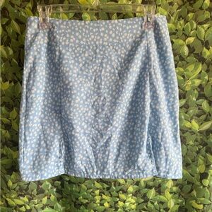 Blue Floral Mini Skirt